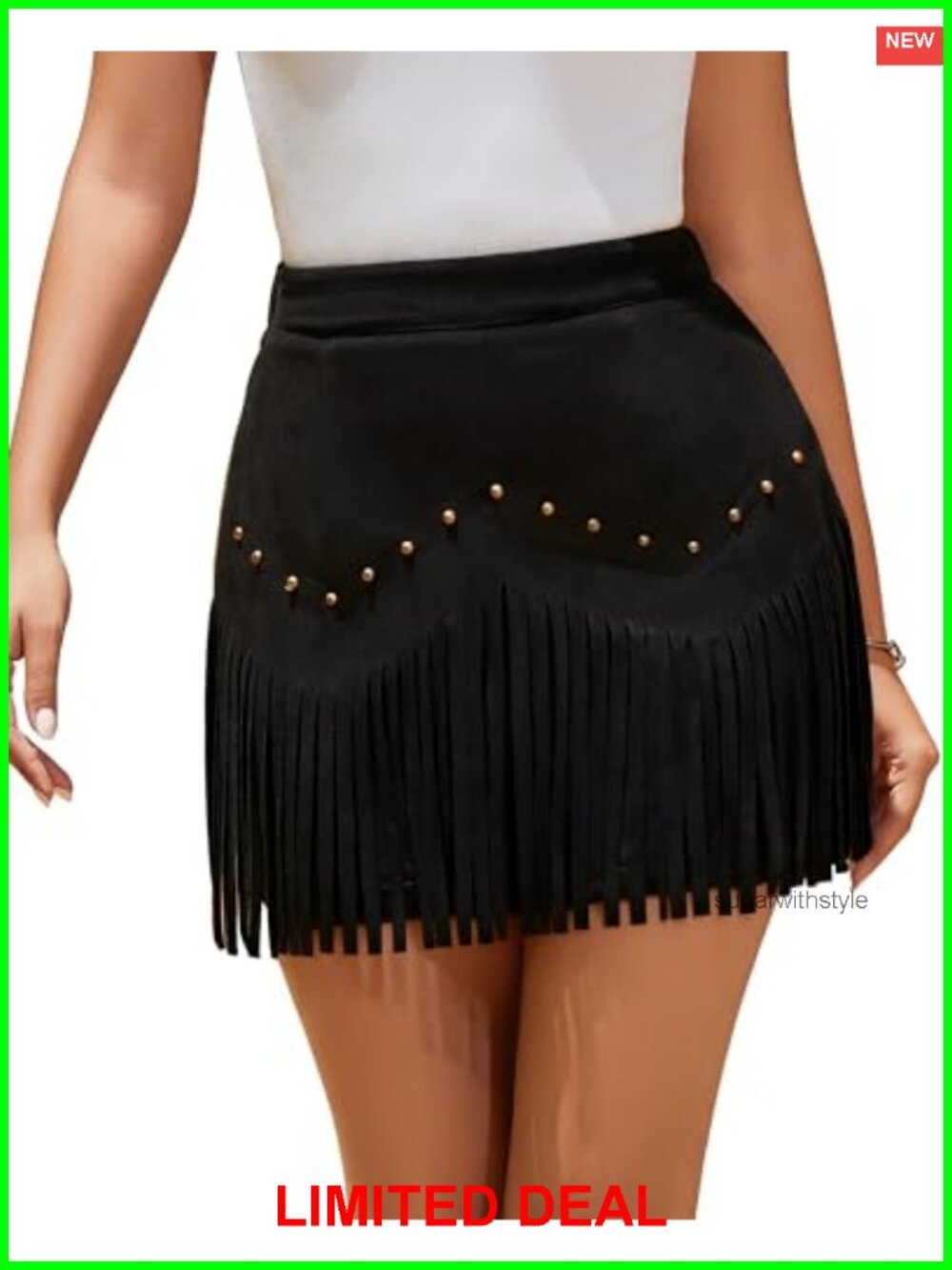 Faux Suede Fringe Mini Skirt Western Cowgirl